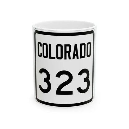 Colorado 323 1946 (Colorado) (Road Sign) White Coffee Mug 11oz - Go Mug Yourself