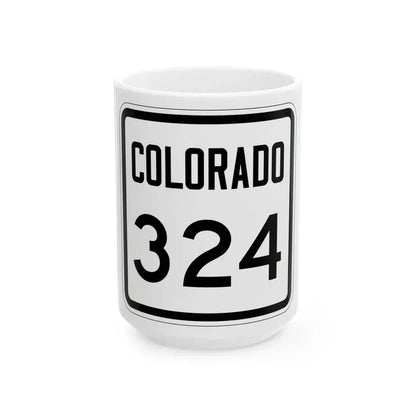 Colorado 324 1946 (Colorado) (Road Sign) White Coffee Mug 15oz - Go Mug Yourself