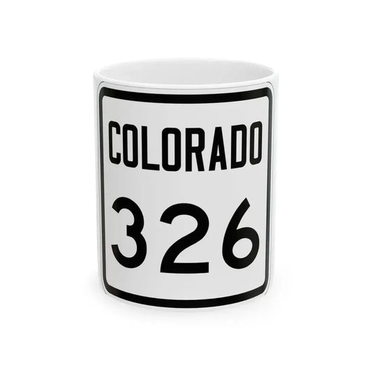 Colorado 326 1946 (Colorado) (Road Sign) White Coffee Mug 11oz - Go Mug Yourself