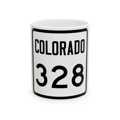 Colorado 328 1946 (Colorado) (Road Sign) White Coffee Mug 11oz - Go Mug Yourself