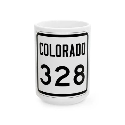Colorado 328 1946 (Colorado) (Road Sign) White Coffee Mug 15oz - Go Mug Yourself