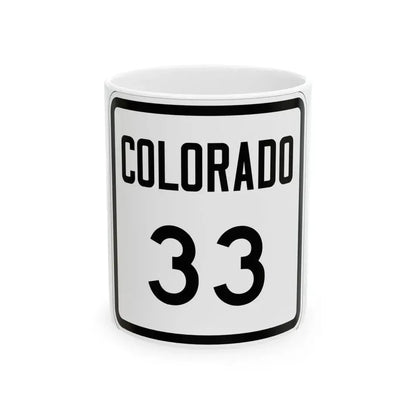 Colorado 33 1946 (Colorado) (Road Sign) White Coffee Mug 11oz - Go Mug Yourself