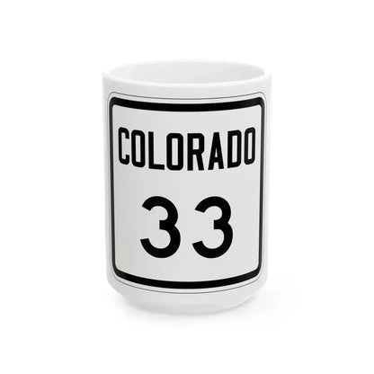 Colorado 33 1946 (Colorado) (Road Sign) White Coffee Mug 15oz - Go Mug Yourself