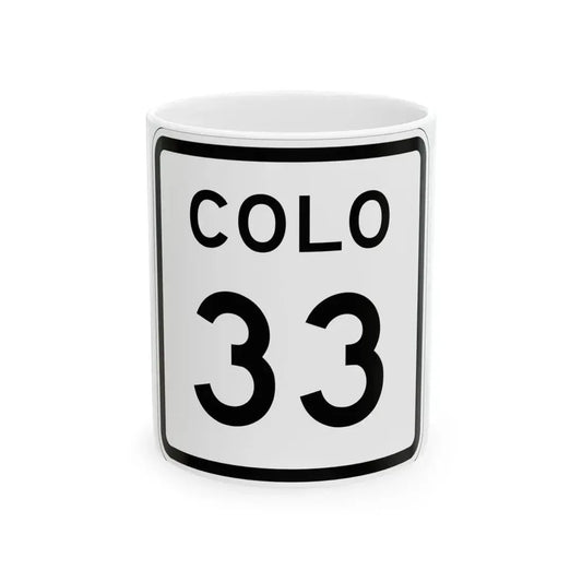Colorado 33 1952 (Colorado) (Road Sign) White Coffee Mug 11oz - Go Mug Yourself