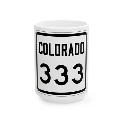 Colorado 333 1946 (Colorado) (Road Sign) White Coffee Mug 15oz - Go Mug Yourself
