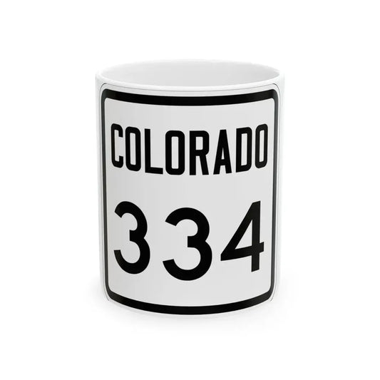 Colorado 334 1946 (Colorado) (Road Sign) White Coffee Mug 11oz - Go Mug Yourself