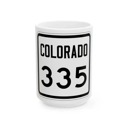 Colorado 335 1946 (Colorado) (Road Sign) White Coffee Mug 15oz - Go Mug Yourself