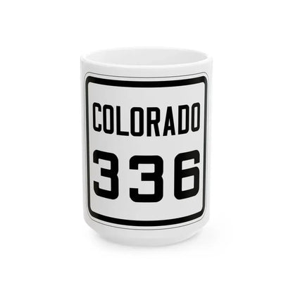 Colorado 336 1926 (Colorado) (Road Sign) White Coffee Mug 15oz - Go Mug Yourself