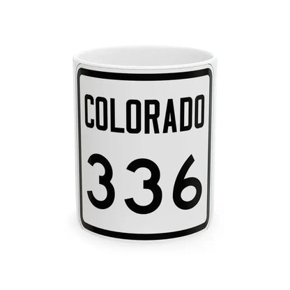 Colorado 336 1946 (Colorado) (Road Sign) White Coffee Mug 11oz - Go Mug Yourself