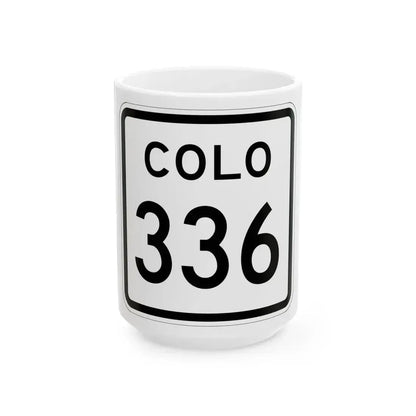 Colorado 336 1952 (Colorado) (Road Sign) White Coffee Mug 15oz - Go Mug Yourself