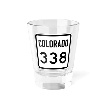Colorado 338 1946 (Colorado) (Road Sign) Shot Glass 1.5oz 1.5oz - Go Mug Yourself