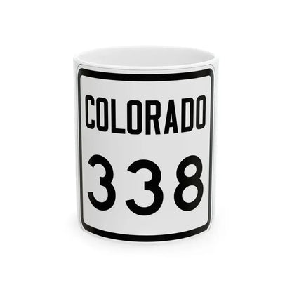 Colorado 338 1946 (Colorado) (Road Sign) White Coffee Mug 11oz - Go Mug Yourself