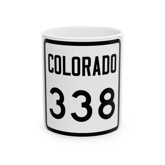 Colorado 338 1946 (Colorado) (Road Sign) White Coffee Mug 11oz - Go Mug Yourself
