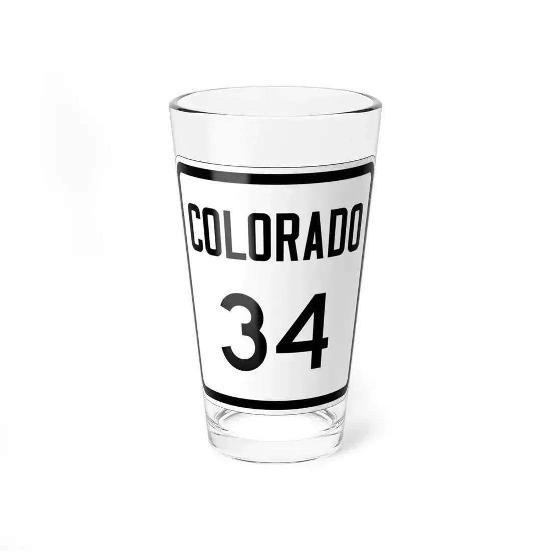 Colorado 34 1946 (Colorado) (Road Sign) Pint Glass 16oz 16oz - Go Mug Yourself