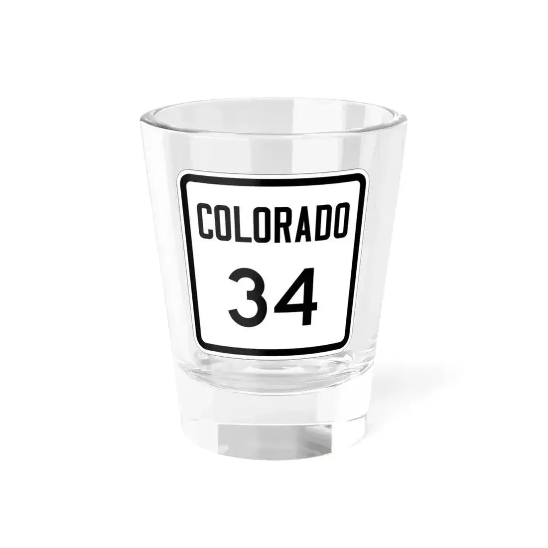 Colorado 34 1946 (Colorado) (Road Sign) Shot Glass 1.5oz 1.5oz - Go Mug Yourself