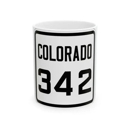 Colorado 342 1926 (Colorado) (Road Sign) White Coffee Mug 11oz - Go Mug Yourself