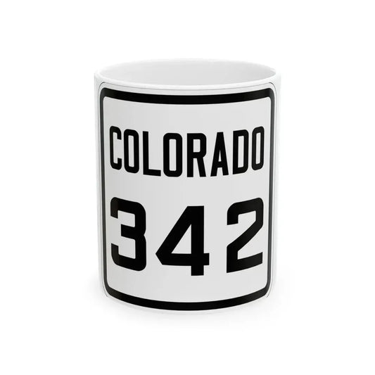 Colorado 342 1926 (Colorado) (Road Sign) White Coffee Mug 11oz - Go Mug Yourself