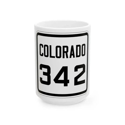 Colorado 342 1926 (Colorado) (Road Sign) White Coffee Mug 15oz - Go Mug Yourself