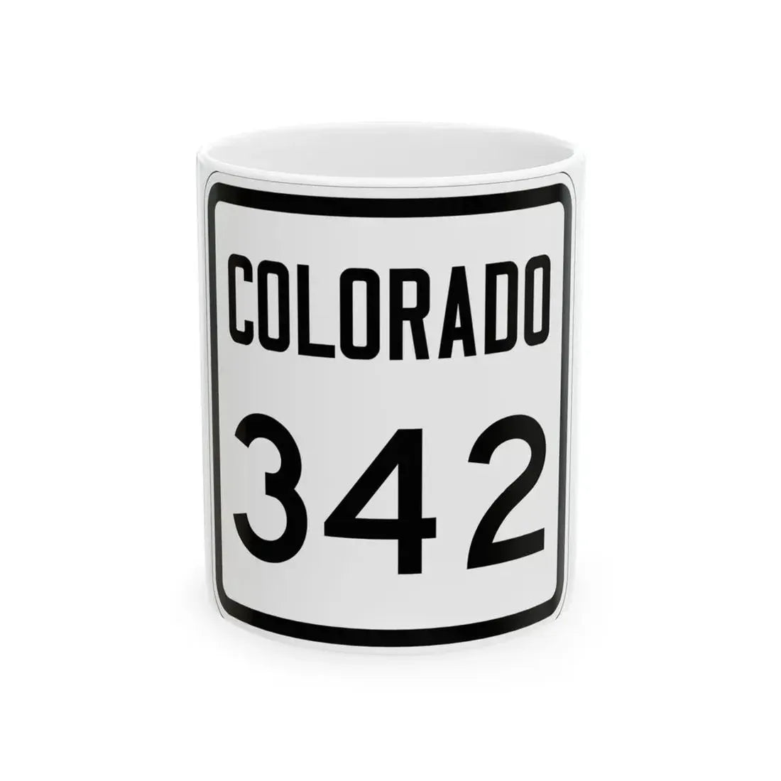 Colorado 342 1946 (Colorado) (Road Sign) White Coffee Mug 11oz - Go Mug Yourself