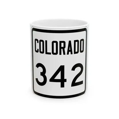 Colorado 342 1946 (Colorado) (Road Sign) White Coffee Mug 11oz - Go Mug Yourself