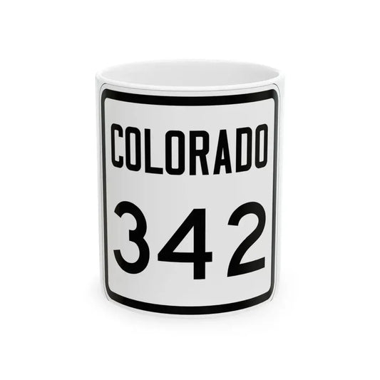 Colorado 342 1946 (Colorado) (Road Sign) White Coffee Mug 11oz - Go Mug Yourself