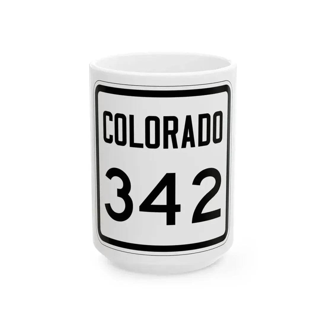 Colorado 342 1946 (Colorado) (Road Sign) White Coffee Mug 15oz - Go Mug Yourself
