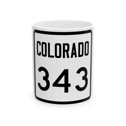 Colorado 343 1946 (Colorado) (Road Sign) White Coffee Mug 11oz - Go Mug Yourself