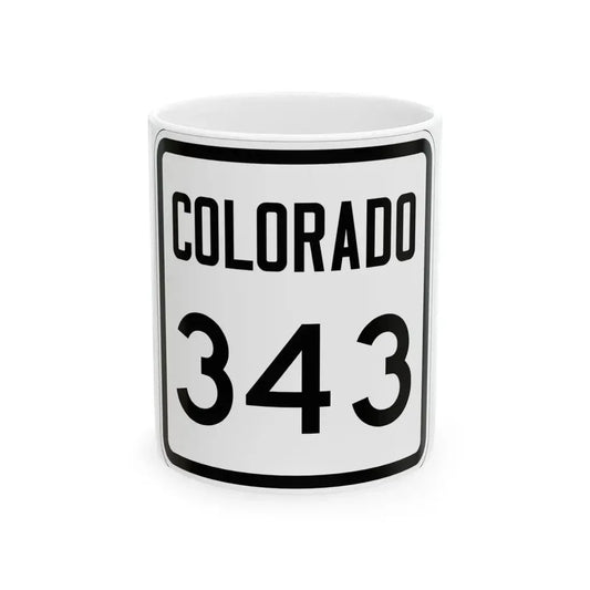 Colorado 343 1946 (Colorado) (Road Sign) White Coffee Mug 11oz - Go Mug Yourself