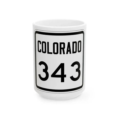Colorado 343 1946 (Colorado) (Road Sign) White Coffee Mug 15oz - Go Mug Yourself