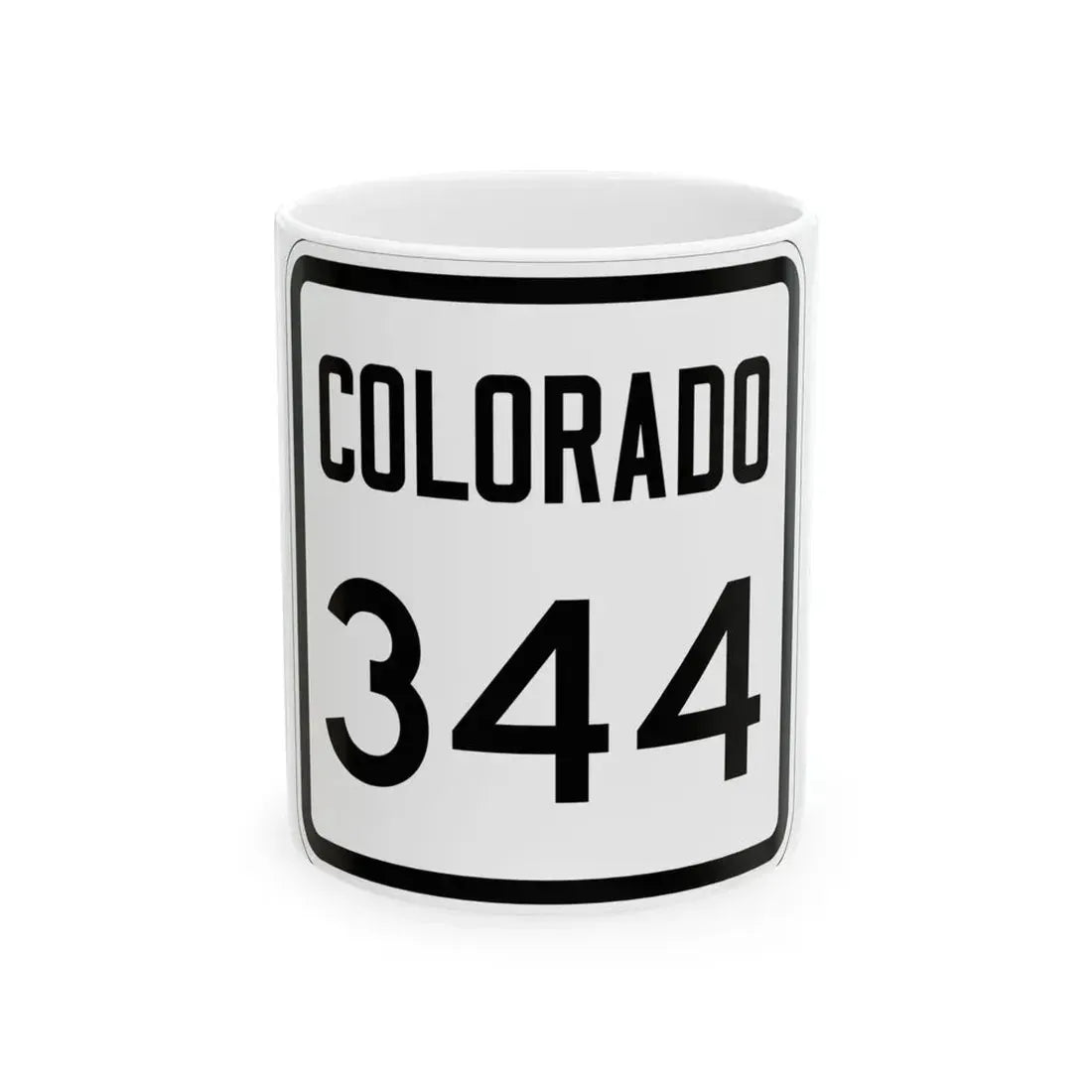 Colorado 344 1946 (Colorado) (Road Sign) White Coffee Mug 11oz - Go Mug Yourself