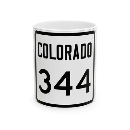 Colorado 344 1946 (Colorado) (Road Sign) White Coffee Mug 11oz - Go Mug Yourself