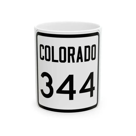 Colorado 344 1946 (Colorado) (Road Sign) White Coffee Mug 11oz - Go Mug Yourself