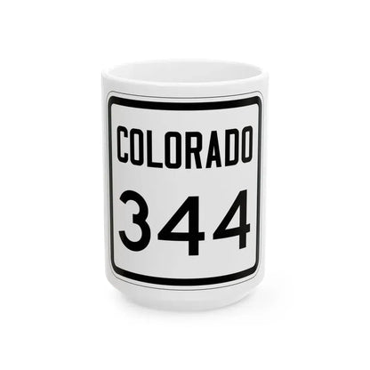 Colorado 344 1946 (Colorado) (Road Sign) White Coffee Mug 15oz - Go Mug Yourself