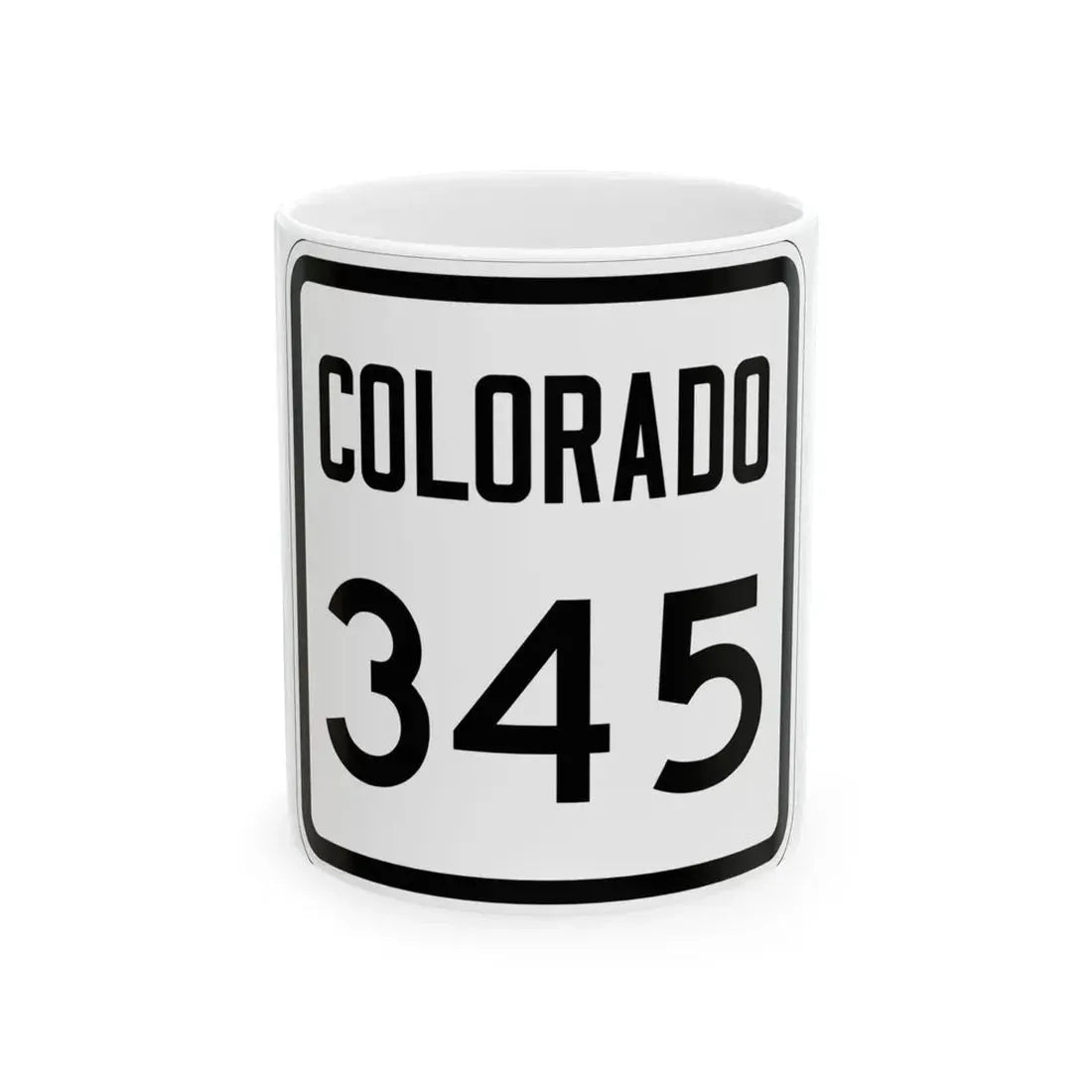 Colorado 345 1946 (Colorado) (Road Sign) White Coffee Mug 11oz - Go Mug Yourself