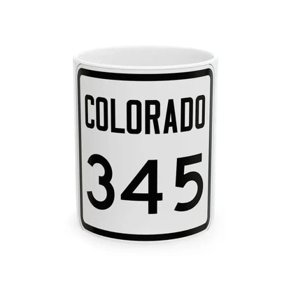 Colorado 345 1946 (Colorado) (Road Sign) White Coffee Mug 11oz - Go Mug Yourself