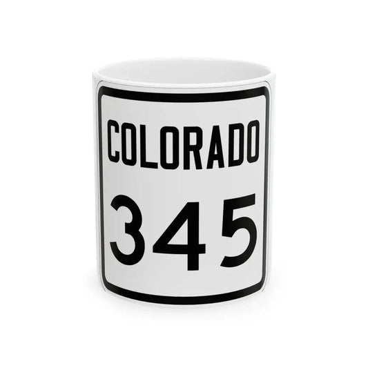 Colorado 345 1946 (Colorado) (Road Sign) White Coffee Mug 11oz - Go Mug Yourself