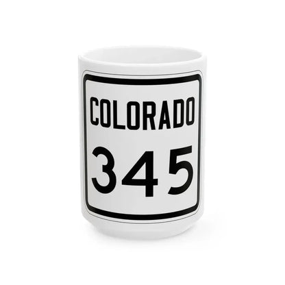 Colorado 345 1946 (Colorado) (Road Sign) White Coffee Mug 15oz - Go Mug Yourself