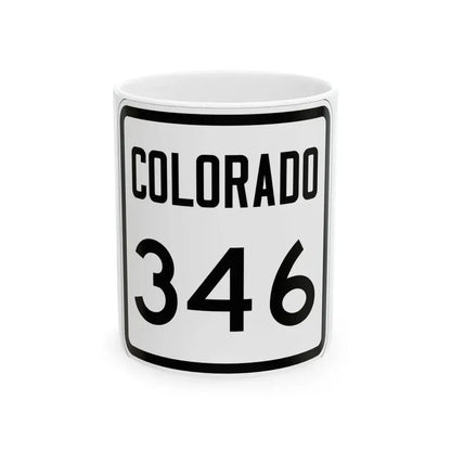 Colorado 346 1946 (Colorado) (Road Sign) White Coffee Mug 11oz - Go Mug Yourself