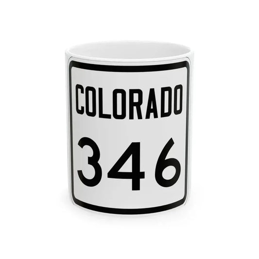 Colorado 346 1946 (Colorado) (Road Sign) White Coffee Mug 11oz - Go Mug Yourself