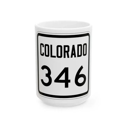 Colorado 346 1946 (Colorado) (Road Sign) White Coffee Mug 15oz - Go Mug Yourself