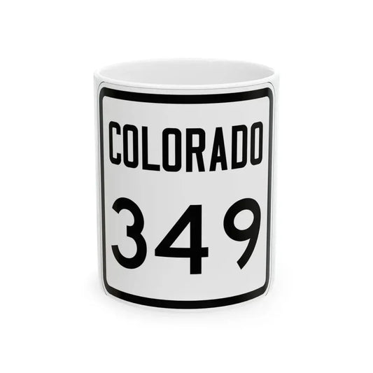 Colorado 349 1946 (Colorado) (Road Sign) White Coffee Mug 11oz - Go Mug Yourself
