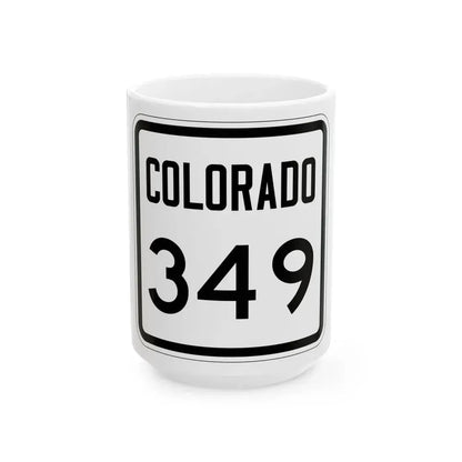 Colorado 349 1946 (Colorado) (Road Sign) White Coffee Mug 15oz - Go Mug Yourself