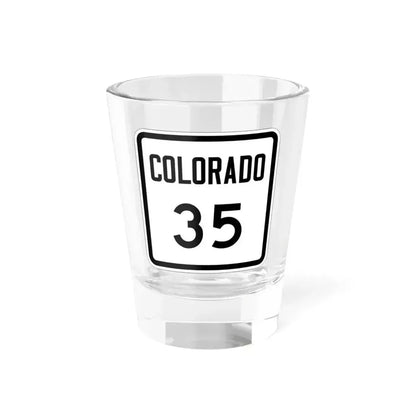 Colorado 35 1946 (Colorado) (Road Sign) Shot Glass 1.5oz 1.5oz - Go Mug Yourself
