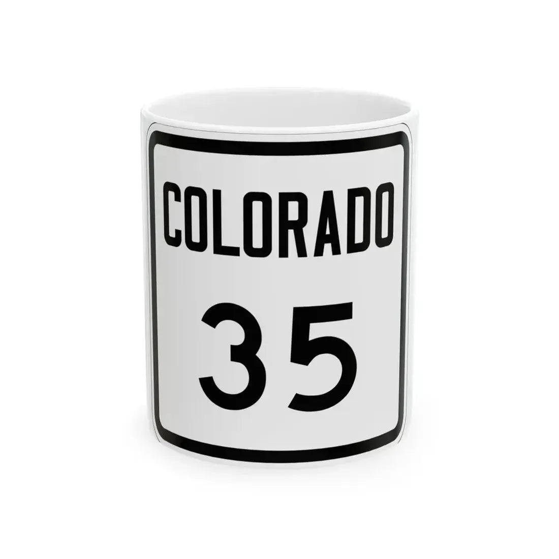 Colorado 35 1946 (Colorado) (Road Sign) White Coffee Mug 11oz - Go Mug Yourself