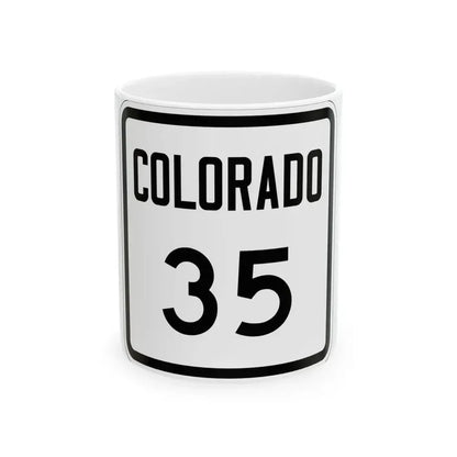 Colorado 35 1946 (Colorado) (Road Sign) White Coffee Mug 11oz - Go Mug Yourself
