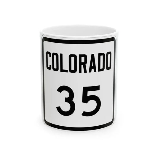 Colorado 35 1946 (Colorado) (Road Sign) White Coffee Mug 11oz - Go Mug Yourself