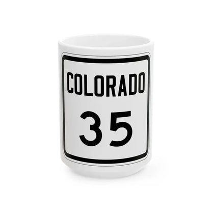 Colorado 35 1946 (Colorado) (Road Sign) White Coffee Mug 15oz - Go Mug Yourself