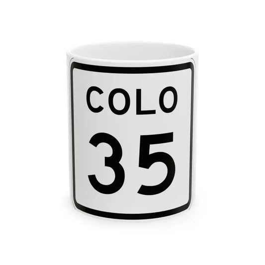 Colorado 35 1952 (Colorado) (Road Sign) White Coffee Mug 11oz - Go Mug Yourself