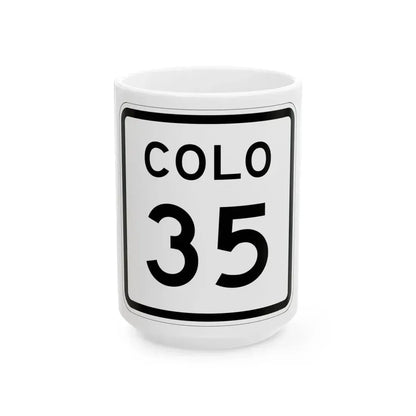 Colorado 35 1952 (Colorado) (Road Sign) White Coffee Mug 15oz - Go Mug Yourself