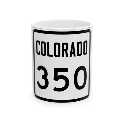 Colorado 350 1946 (Colorado) (Road Sign) White Coffee Mug 11oz - Go Mug Yourself